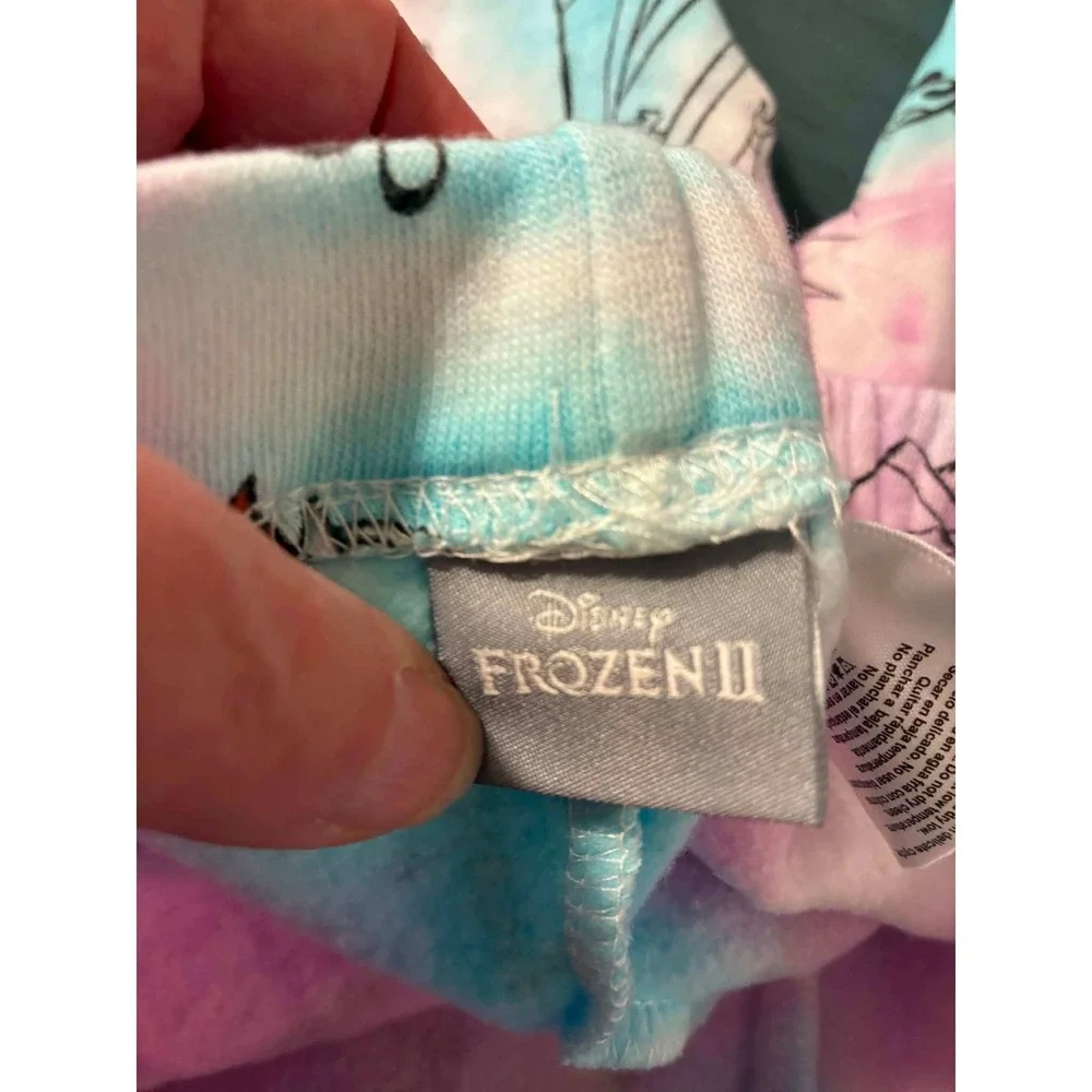 Disney Frozen II 3pc Outfit Set Girls Size 6 Purple Blue Tie Dye Hoodie